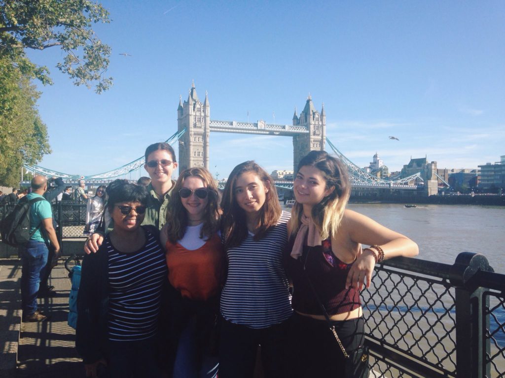 Photo with the gals in front of the Tower Bridge, taken by one of our advisors!