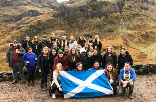 Group photo of #duncsbus at Glencoe!